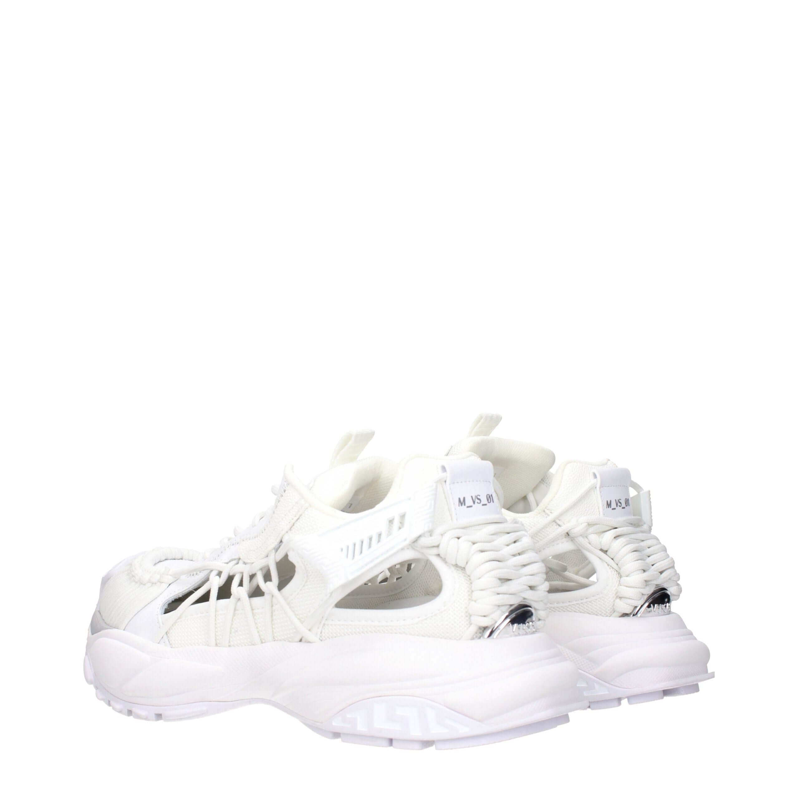 White Leather Athletic SneakersDescription: The product with MPN 10167111A118611W000 and code F84046 leather in white is a sneakers designed by Versace. It has features like front logo, side logo. Additional Info: Style: Casual Closing type: Lace up Closu
