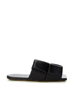 Elegant Black Leather SandalsStep into luxurious simplicity with these elegantly crafted black leather sandals by Bottega Veneta. Perfect for any occasion, they seamlessly blend high-end craftsmanship with sleek design, embodying Italian sophistication. I