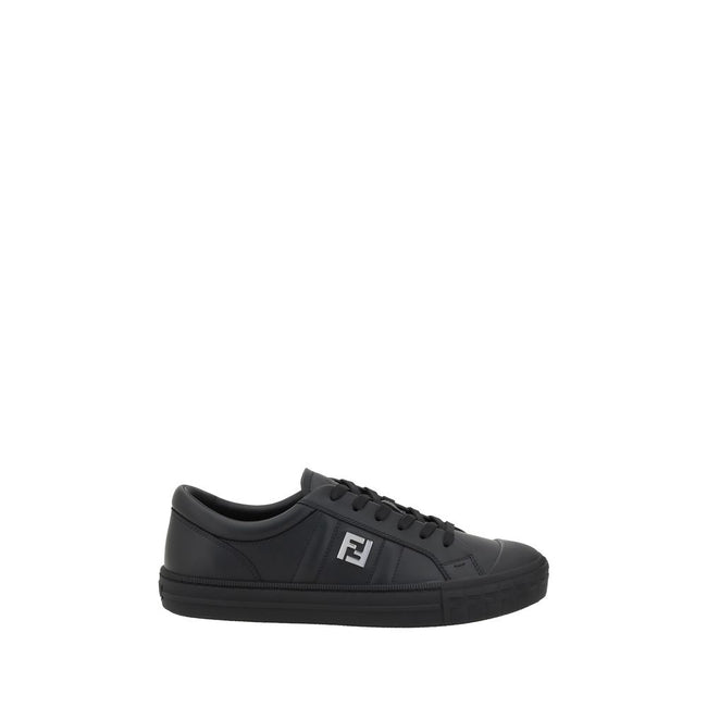 Black Calf Leather Bos Taurus Athletic SneakersThe Fendi Domino leather Sneakers are a contemporary interpretation of the classic sports model, designed for those seeking a balance between comfort and luxury. The upper closure with laces allows for an adj