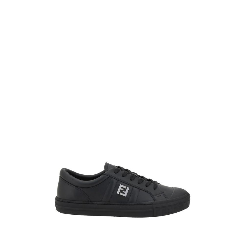 Black Calf Leather Bos Taurus Athletic SneakersThe Fendi Domino leather Sneakers are a contemporary interpretation of the classic sports model, designed for those seeking a balance between comfort and luxury. The upper closure with laces allows for an adj