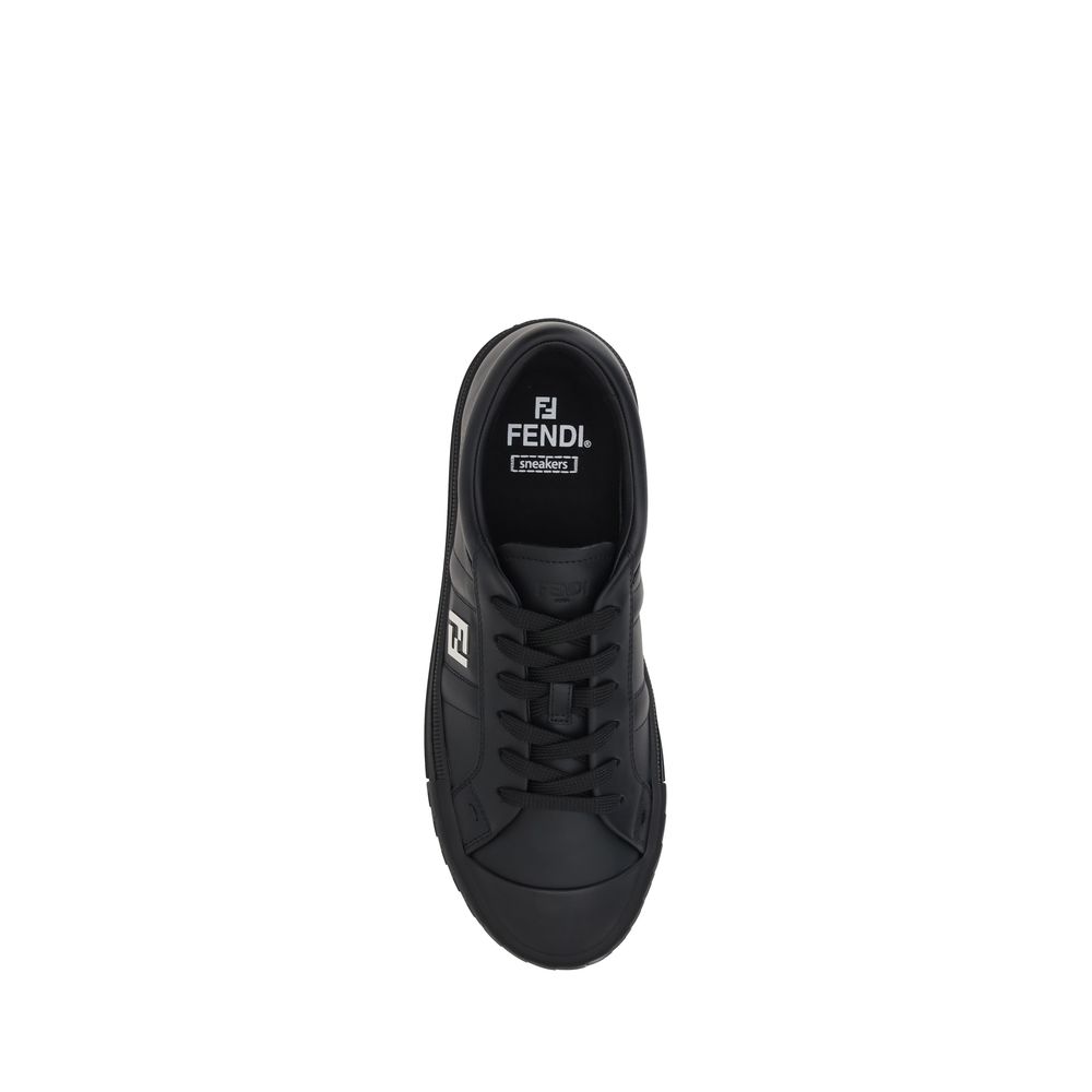 Black Calf Leather Bos Taurus Athletic SneakersThe Fendi Domino leather Sneakers are a contemporary interpretation of the classic sports model, designed for those seeking a balance between comfort and luxury. The upper closure with laces allows for an adj