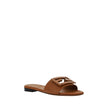 Brown Calf Leather Bos Taurus Flat SandalsCalfskin FF Sandals by Fendi, open toe, three-dimensional plaque with iconic FF logo on front, slip-on style. Season: AW25 Composition: UPPER 100% Calf Leather Bos Taurus SOLE 100% Rubber MADE IN ITALYBrown Calf L