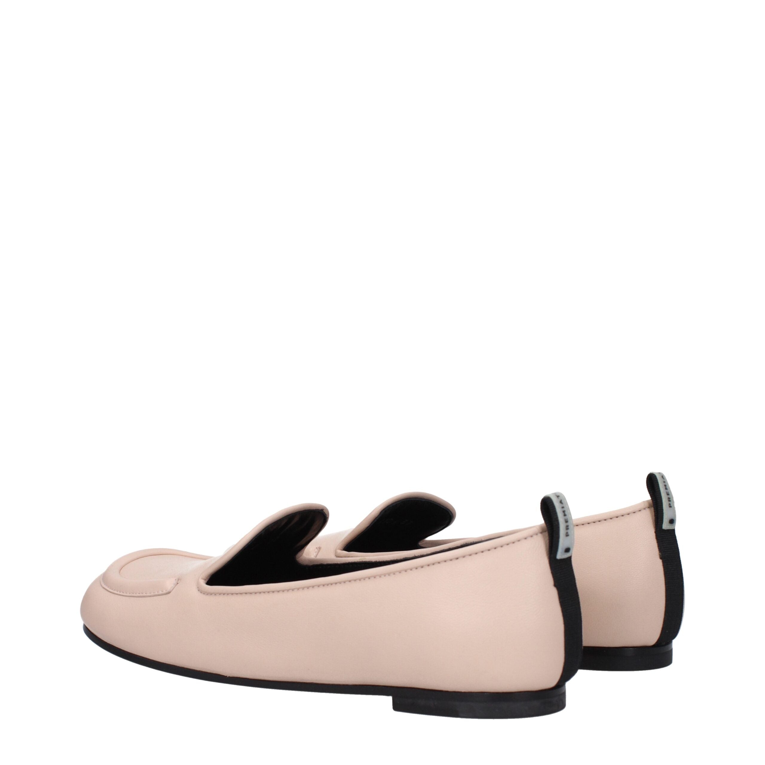 Rosa Lederloafers mit Logo an der Rückseite