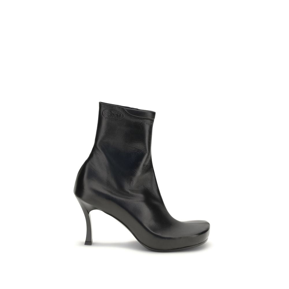 Black Calf Leather Bos Taurus Ankle BootsThe Balenciaga X Scholl Ankle Boots combine style and comfort, crafted from smooth sheepskin with a square toe and internal zip fastening. The upper is embellished with the embossed Scholl and Balenciaga logos, the