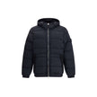 Black Polyamide CoatStone Island’s hooded Down Jacket is made of lightweight, garment-dyed nylon with anti-drip treatment. Featuring a padded hood with horizontal drawstring, it has vertical pockets with contrasting webbing flap, herringbone pattern with