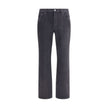 Black Cotton Straight-Leg JeansSaint Laurent’s Lou Jeans reinterpret a wardrobe classic with elegance and understatement. Featuring a straight cut and traditional five-pocket construction, they feature a front zipper and button closure, as well as belt lo