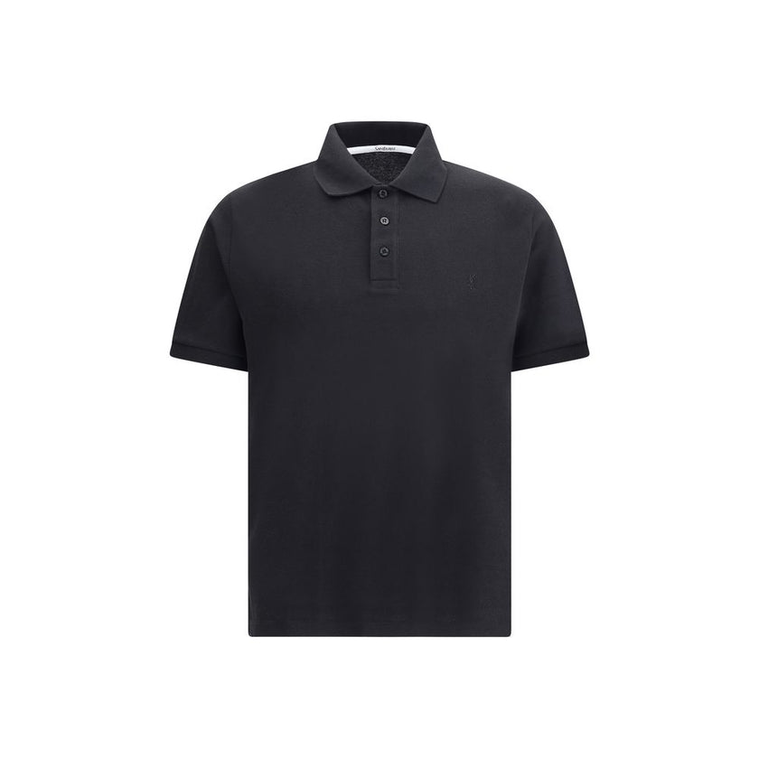 Black Cotton Polo ShirtSaint Laurent’s cotton polo Shirt is an essential piece with a classic and refined design. Featuring a traditional collar and a tone-on-tone three-button front placket, it has short sleeves and a regular fit for comfort. The embroid