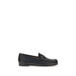Black Calf Leather Bos Taurus Slip-On LoafersLeather Loafers by Chloé are crafted from fine polished calfskin and feature an elegant silhouette with refined pleated details. The upper is embellished with a subtle gold chain with the Chloé logo, lending a