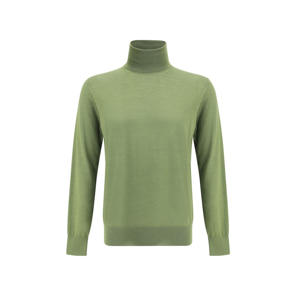 Green Wool TurtleneckSaint Laurent’s turtleneck Sweater is an essential garment with timeless appeal. Carefully crafted, it features a high ribbed collar that lends elegance and warmth, while a ribbed hem and cuffs ensure a snug and comfortable fit. A ver