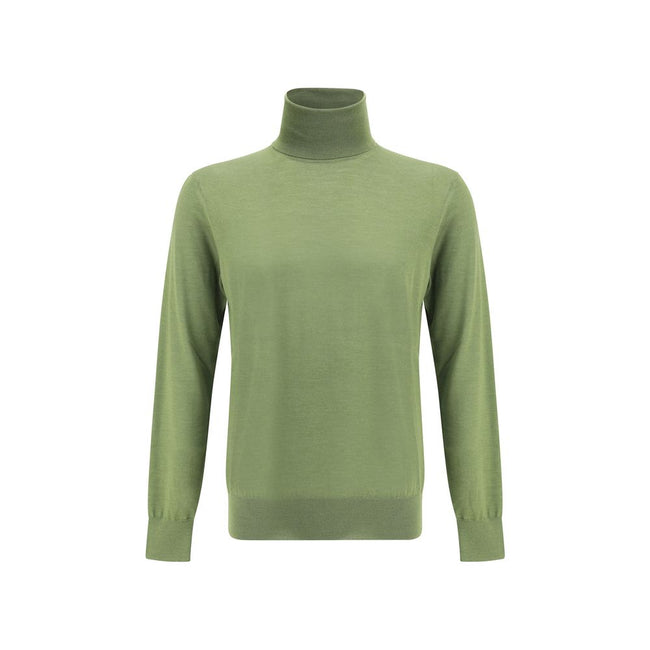 Green Wool TurtleneckSaint Laurent’s turtleneck Sweater is an essential garment with timeless appeal. Carefully crafted, it features a high ribbed collar that lends elegance and warmth, while a ribbed hem and cuffs ensure a snug and comfortable fit. A ver