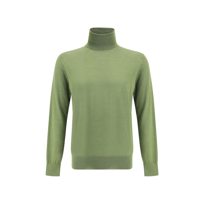 Green Wool TurtleneckSaint Laurent’s turtleneck Sweater is an essential garment with timeless appeal. Carefully crafted, it features a high ribbed collar that lends elegance and warmth, while a ribbed hem and cuffs ensure a snug and comfortable fit. A ver