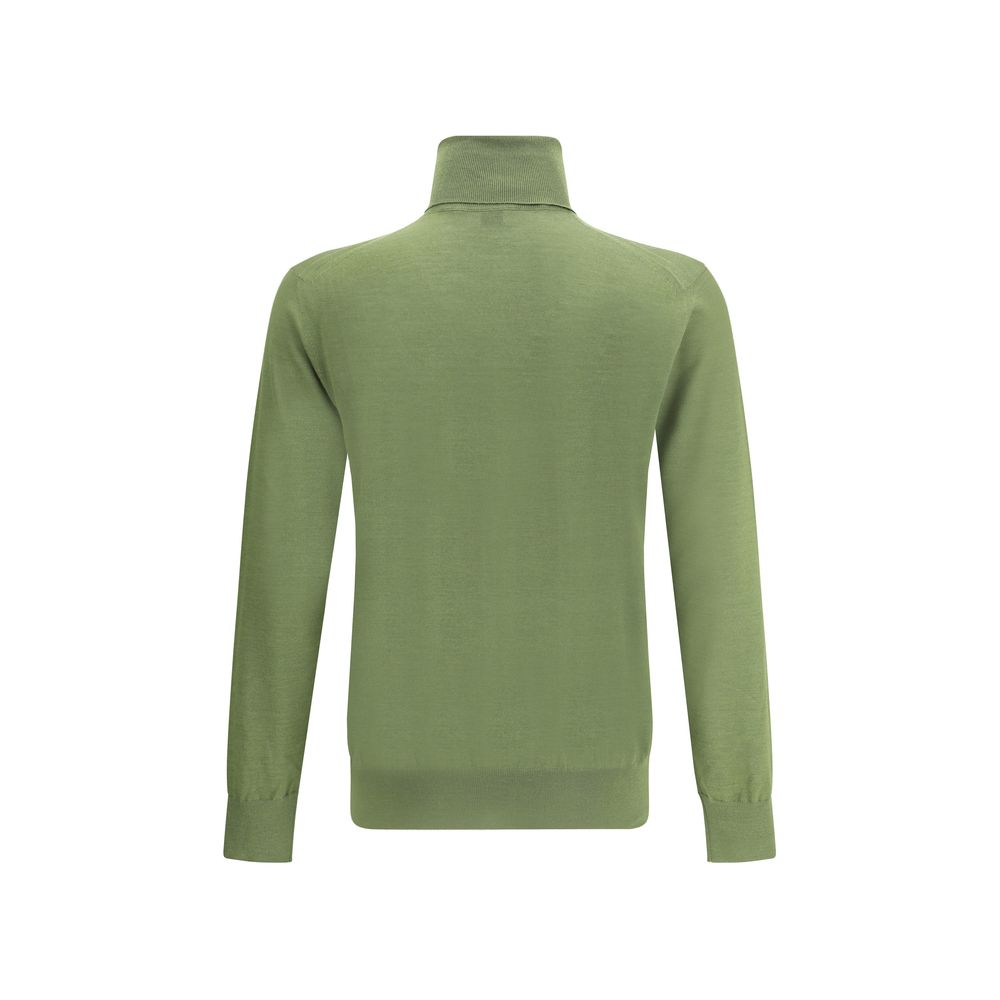 Green Wool TurtleneckSaint Laurent’s turtleneck Sweater is an essential garment with timeless appeal. Carefully crafted, it features a high ribbed collar that lends elegance and warmth, while a ribbed hem and cuffs ensure a snug and comfortable fit. A ver