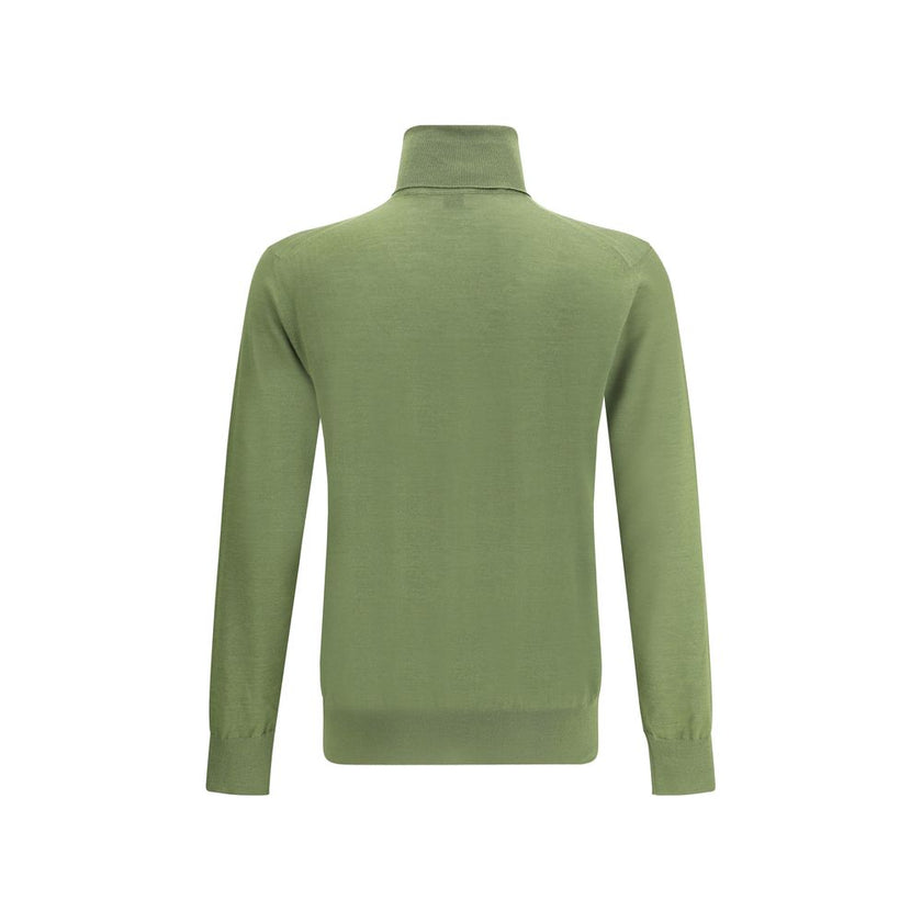 Green Wool TurtleneckSaint Laurent’s turtleneck Sweater is an essential garment with timeless appeal. Carefully crafted, it features a high ribbed collar that lends elegance and warmth, while a ribbed hem and cuffs ensure a snug and comfortable fit. A ver