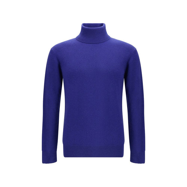 Blue Cashmere Cashmere SweaterThe Saint Laurent turtleneck Sweater is an iconic garment with an understated and refined style. Featuring a ribbed high collar, it features cuffs and hem that are also ribbed, defining its structure and ensuring a comfortabl
