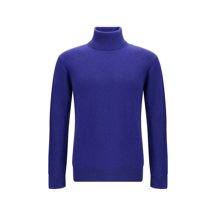 Blue Cashmere Cashmere SweaterThe Saint Laurent turtleneck Sweater is an iconic garment with an understated and refined style. Featuring a ribbed high collar, it features cuffs and hem that are also ribbed, defining its structure and ensuring a comfortabl