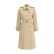 Beige Cashmere CoatBurberry’s Kensington midi Coat is an icon of British elegance reinterpreted in fine cashmere. Featuring a double-breasted button-fastening silhouette, it has a hook-and-eye collar, structured epaulettes and a figure-flattering waistban