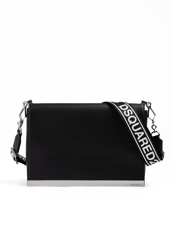 Black Leather Messenger Bag