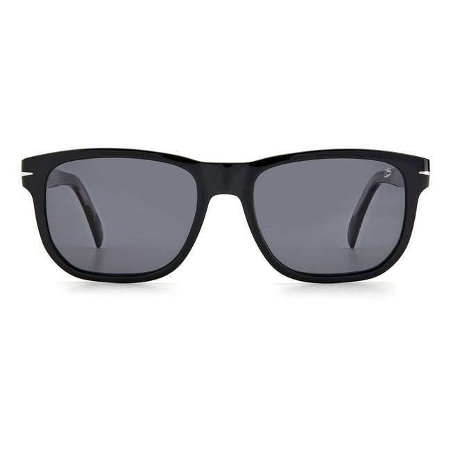 Bicolor Acetate SunglassesSUNGLASSES DAVID BECKHAM MAN DB1045SBSCM9 (Lens/Bridge/Temple) 54/18/145 mm.Material: ACETATE.Colour: Black silver.Measures (Lens/Bridge/Temple): 54/18/145mm.GREY.With their elegant rectangular mount, these sunglasses give a retr