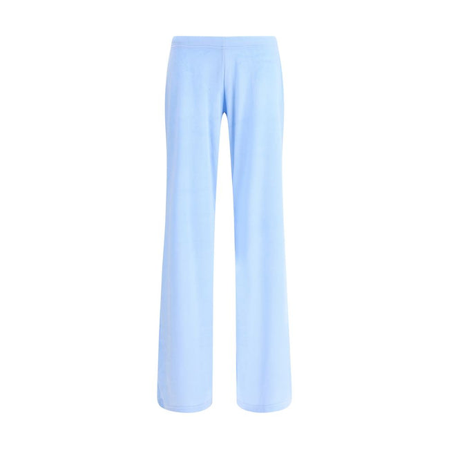 Light Blue Triacetate Casual PantsBalenciaga’s Bistretch velvet Sweatpants combine comfort and style in a contemporary design. Made of bistretch velvet, they feature a low, elasticated waist that ensures fit and comfort, while the flare leg adds character