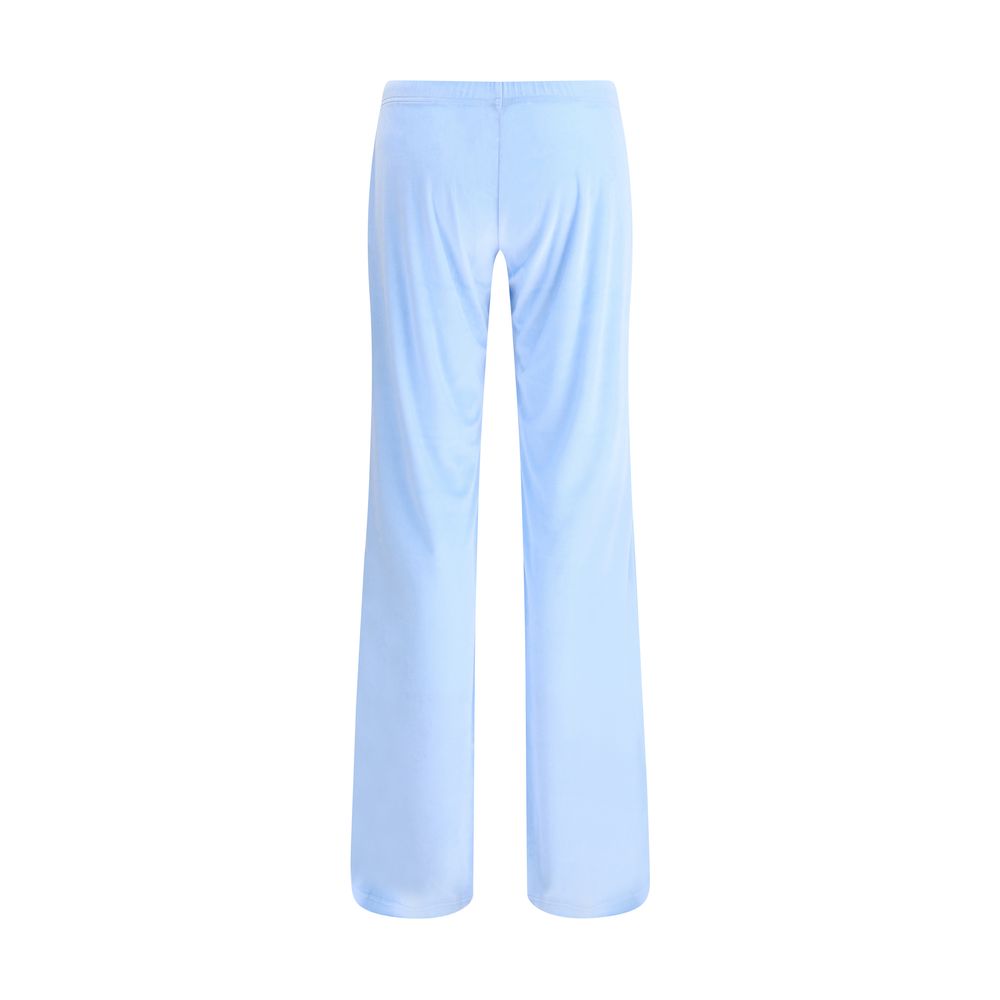 Light Blue Triacetate Casual PantsBalenciaga’s Bistretch velvet Sweatpants combine comfort and style in a contemporary design. Made of bistretch velvet, they feature a low, elasticated waist that ensures fit and comfort, while the flare leg adds character