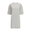 White Cotton Casual DressBalenciaga’s dry jersey T-shirt Dress combines essential lines with a novel tailoring construction. Made of dry jersey, it offers a semi-fitted fit: more defined at the front and soft at the back for a dynamic and sophisticated ef