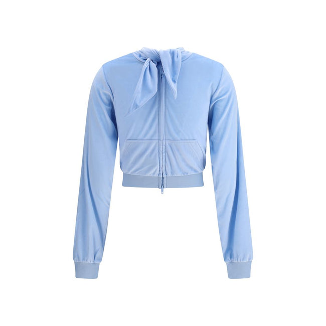 Light Blue Triacetate TopBalenciaga’s Back To Front Top reinterprets the rules of design with a bold and sophisticated inverted construction. Made of bistretch velvet, it features sloping shoulders and a silhouette that plays with volumes. The back, the s
