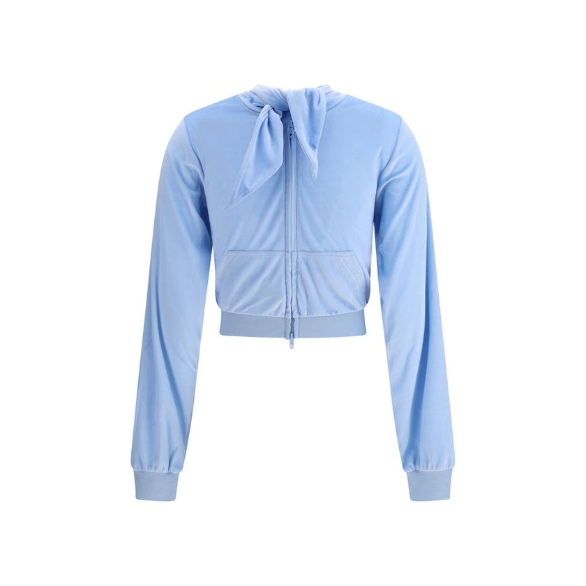 Light Blue Triacetate TopBalenciaga’s Back To Front Top reinterprets the rules of design with a bold and sophisticated inverted construction. Made of bistretch velvet, it features sloping shoulders and a silhouette that plays with volumes. The back, the s