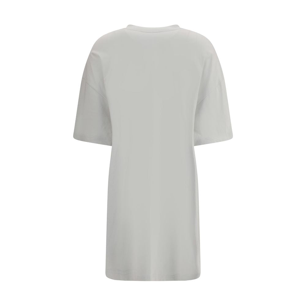 White Cotton Casual DressBalenciaga’s dry jersey T-shirt Dress combines essential lines with a novel tailoring construction. Made of dry jersey, it offers a semi-fitted fit: more defined at the front and soft at the back for a dynamic and sophisticated ef