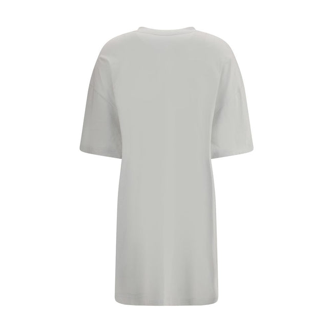White Cotton Casual DressBalenciaga’s dry jersey T-shirt Dress combines essential lines with a novel tailoring construction. Made of dry jersey, it offers a semi-fitted fit: more defined at the front and soft at the back for a dynamic and sophisticated ef