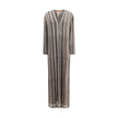 Multicolor Viscose Casual DressMissoni’s Striped long Dress is an elegant and luminous garment perfect for special occasions. Featuring flowing lines, long sleeves and a deep V-neckline, it is made of striped herringbone knit enriched with lamé filaments