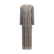 Multicolor Viscose Casual DressMissoni’s Striped long Dress is an elegant and luminous garment perfect for special occasions. Featuring flowing lines, long sleeves and a deep V-neckline, it is made of striped herringbone knit enriched with lamé filaments