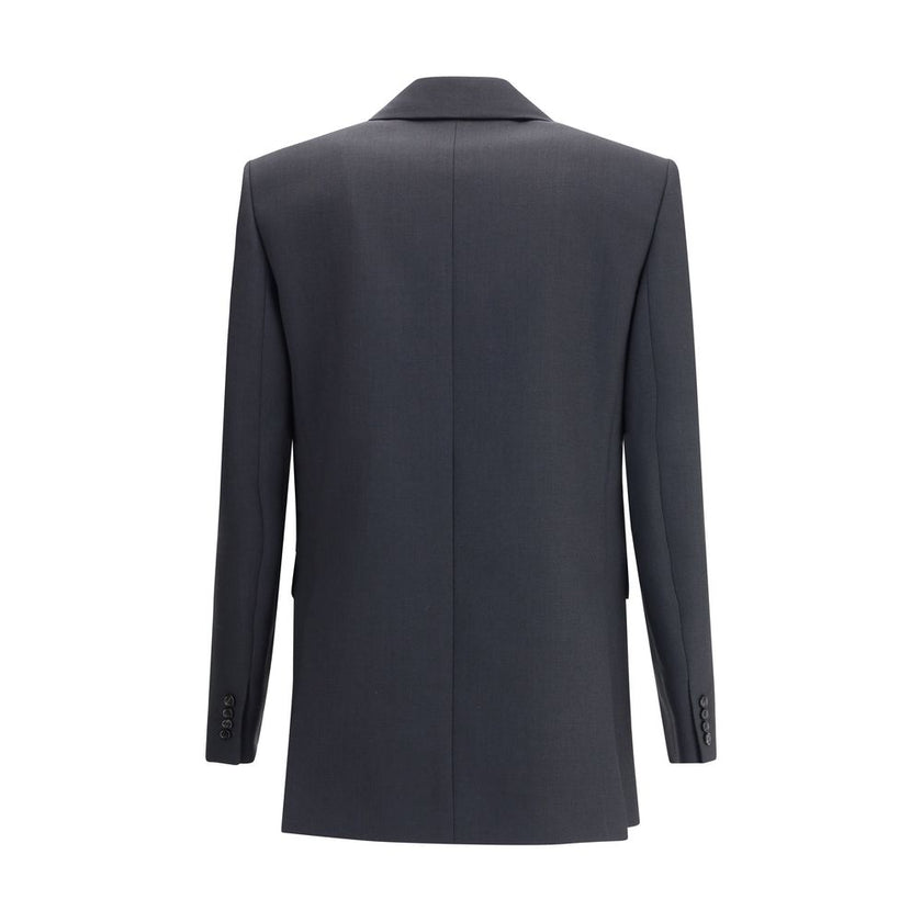 Black Wool ClothingSaint Laurent’s wool double-breasted Blazer expresses bold elegance and a contemporary silhouette. Made of certified wool, it features a six-button closure, peaked lapels and an elongated, oversized fit for a structured, characterful lo