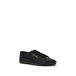 Black Calf Leather Bos Taurus Low Top SneakersSaint Laurent’s Gym Sneakers are a contemporary classic, featuring a lace-up closure and a gold SAINT LAURENT signature on the side that adds a touch of understated luxury. The flat rubber sole ensures comfort