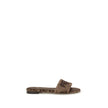 Brown Viscose Flat SandalsFendi’s Sunshine slide Sandals combine comfort and style in a practical and refined slip-on design. Featuring a round open toe, they feature an embroidered logo on the front and a signature insole that completes the look with a t