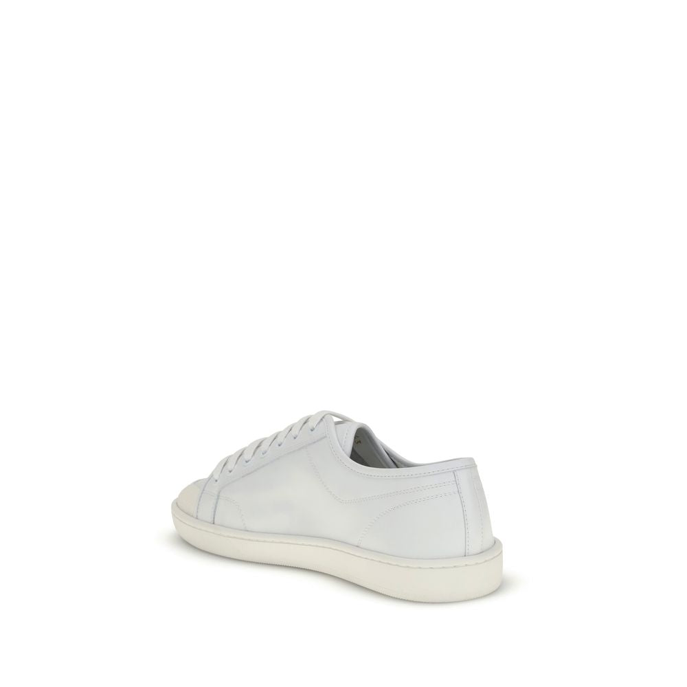 Weiße Low-Top-Sneaker aus Leder von Saint Laurent