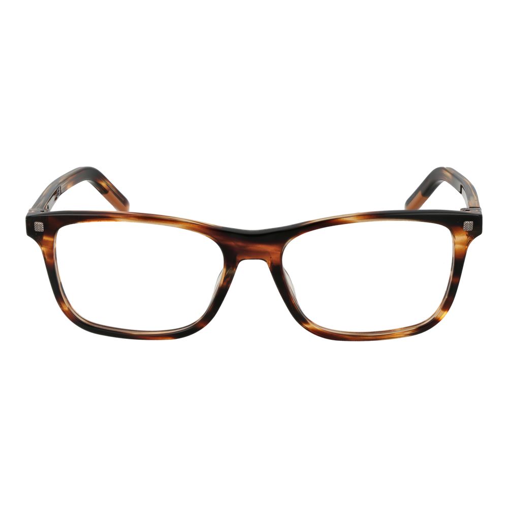 Braune synthetische Vollrand-Rechteckbrille