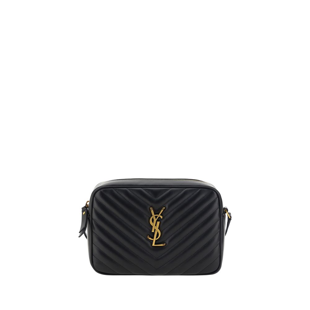 Black Calf Leather Bos Taurus Shoulder BagCalfskin LouLou Shoulder Bag by Saint Laurent, all-over quilted and padded design, top zip fastening, contrasting iconic brand logo plaque on the front, flat shoulder strap, slit pocket on the back, inside welt po