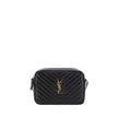 Black Calf Leather Bos Taurus Shoulder BagCalfskin LouLou Shoulder Bag by Saint Laurent, all-over quilted and padded design, top zip fastening, contrasting iconic brand logo plaque on the front, flat shoulder strap, slit pocket on the back, inside welt po