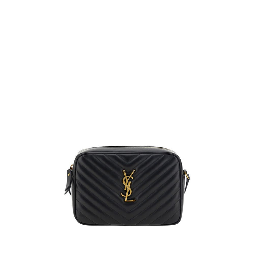 Black Calf Leather Bos Taurus Shoulder BagCalfskin LouLou Shoulder Bag by Saint Laurent, all-over quilted and padded design, top zip fastening, contrasting iconic brand logo plaque on the front, flat shoulder strap, slit pocket on the back, inside welt po