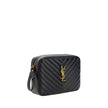 Black Calf Leather Bos Taurus Shoulder BagCalfskin LouLou Shoulder Bag by Saint Laurent, all-over quilted and padded design, top zip fastening, contrasting iconic brand logo plaque on the front, flat shoulder strap, slit pocket on the back, inside welt po