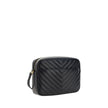 Black Calf Leather Bos Taurus Shoulder BagCalfskin LouLou Shoulder Bag by Saint Laurent, all-over quilted and padded design, top zip fastening, contrasting iconic brand logo plaque on the front, flat shoulder strap, slit pocket on the back, inside welt po