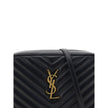 Black Calf Leather Bos Taurus Shoulder BagCalfskin LouLou Shoulder Bag by Saint Laurent, all-over quilted and padded design, top zip fastening, contrasting iconic brand logo plaque on the front, flat shoulder strap, slit pocket on the back, inside welt po