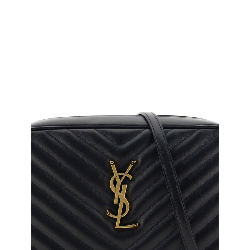 Black Calf Leather Bos Taurus Shoulder BagCalfskin LouLou Shoulder Bag by Saint Laurent, all-over quilted and padded design, top zip fastening, contrasting iconic brand logo plaque on the front, flat shoulder strap, slit pocket on the back, inside welt po