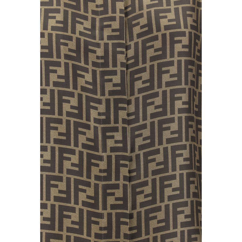Chemise à motifs en soie marron