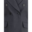 Gray Wool ClothingGucci’s wool Blazer is a classic piece with a bold style, enhanced by distinctive tailoring details. The double-breasted button closure lends structure and sophistication, while the two front welt flap pockets add functionality and symme
