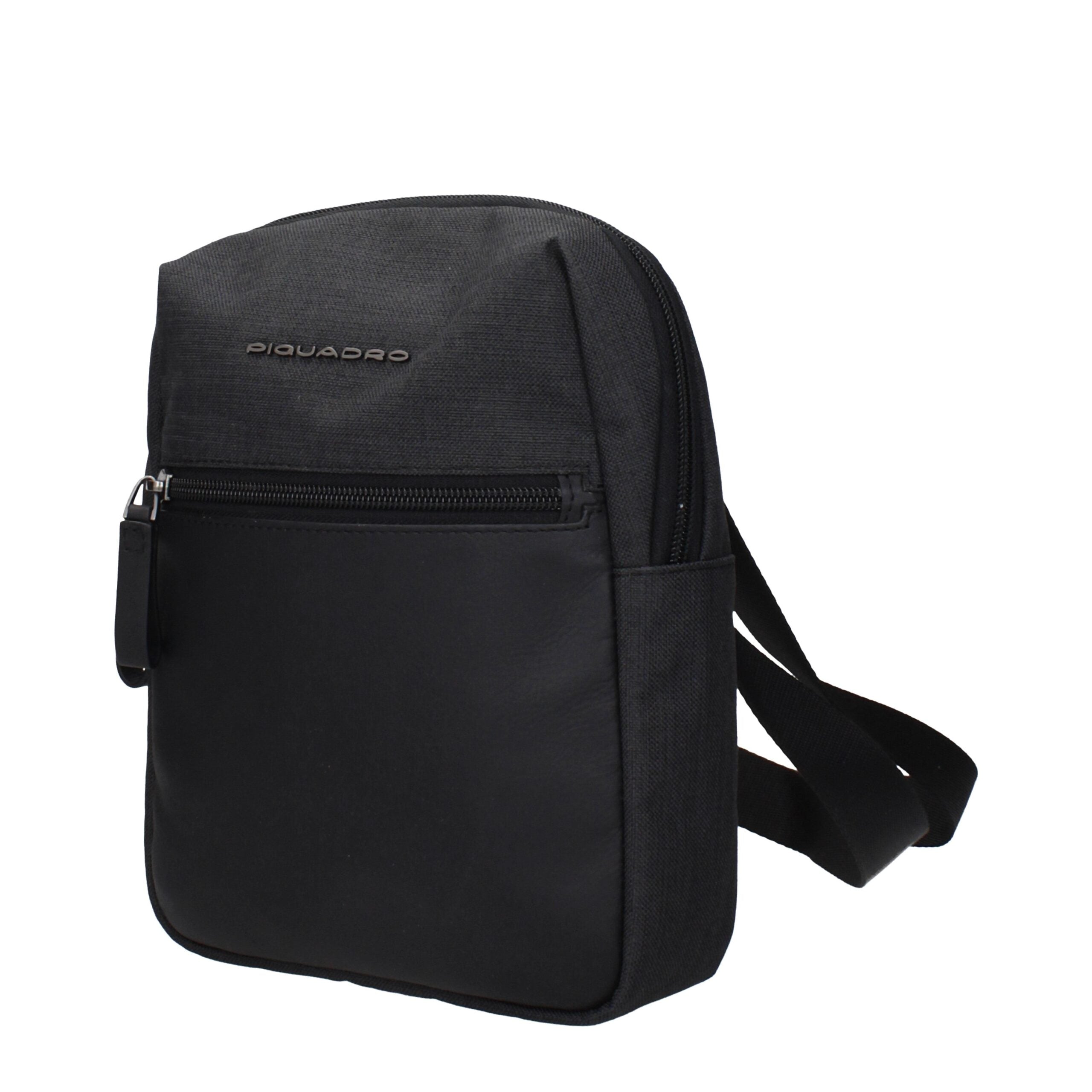 Schwarze Crossbody-Tasche aus Synthetik mit verstellbarem Riemen