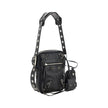 Black Lamb Ovis Aries Aries Shoulder BagLambskin Le Cagole Messenger Shoulder Bag by Balenciaga, adjustable and removable shoulder strap, all-over metallic and studded appliqué detailing, a top zip fastening, a slit pocket on the front with a zip for clos