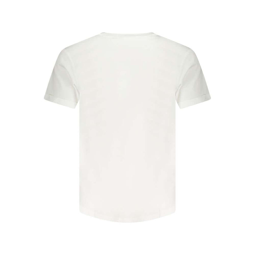 White Cotton Men T-ShirtElevate your everyday essentials with the Calvin Klein classic crew neck T-shirt. Exuding effortless style with its signature applique logo, this piece is crafted from 95% regenerative cotton, offering not just comfort but also a n