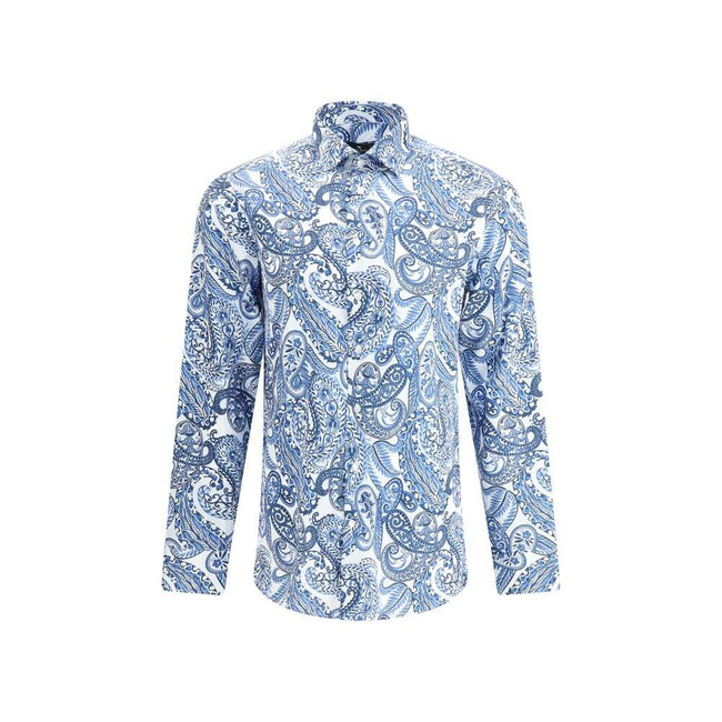 Light Blue Cotton Pattern ShirtEtro’s paisley print Shirt embodies the Maison’s distinctive elegance, reinterpreting the iconic motif in a contemporary key. Made with a regular fit, it is completed with a French collar, double-button cuffs and front butto