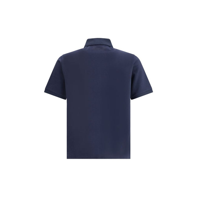 Blue Cotton Polo ShirtThe Cassandre cotton polo Shirt by Saint Laurent is an essential garment with understated elegance. Featuring a classic ribbed collar and tone-on-tone buttons on the front, it features the iconic Cassandre logo embroidered also tone-